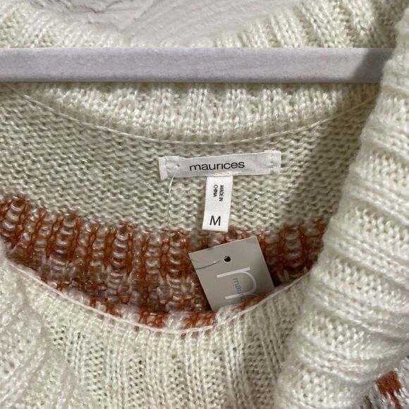 Maurices Fair Isle Marilyn Neck Pullover Sweater Size Medium NWT - Picture 4 of 6